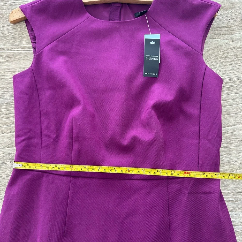 NWT Anne Taylor Plum Cap Sleeve Career wear Dress Size 2P Retail $159 - Picture 5 of 9